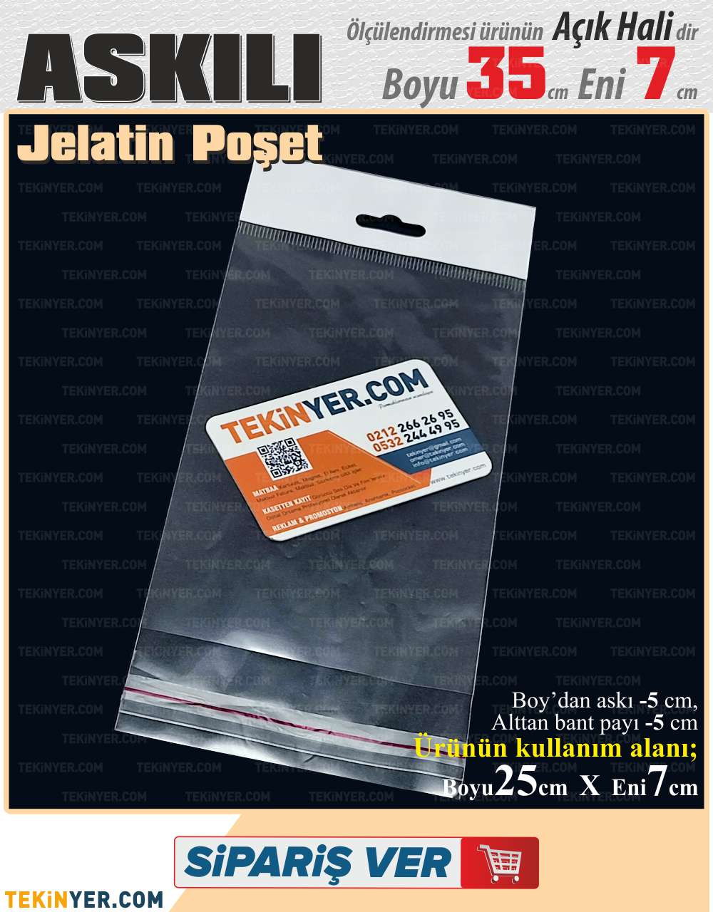 7x35 cm Askılı Jelatin