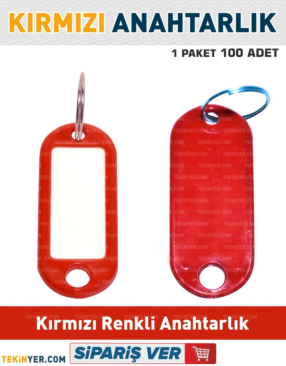 Kırmızı Renkli Plastik Anahtarlık