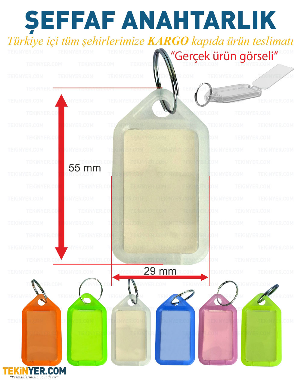 Şeffaf Kapaklı Plastik Anahtarlık 