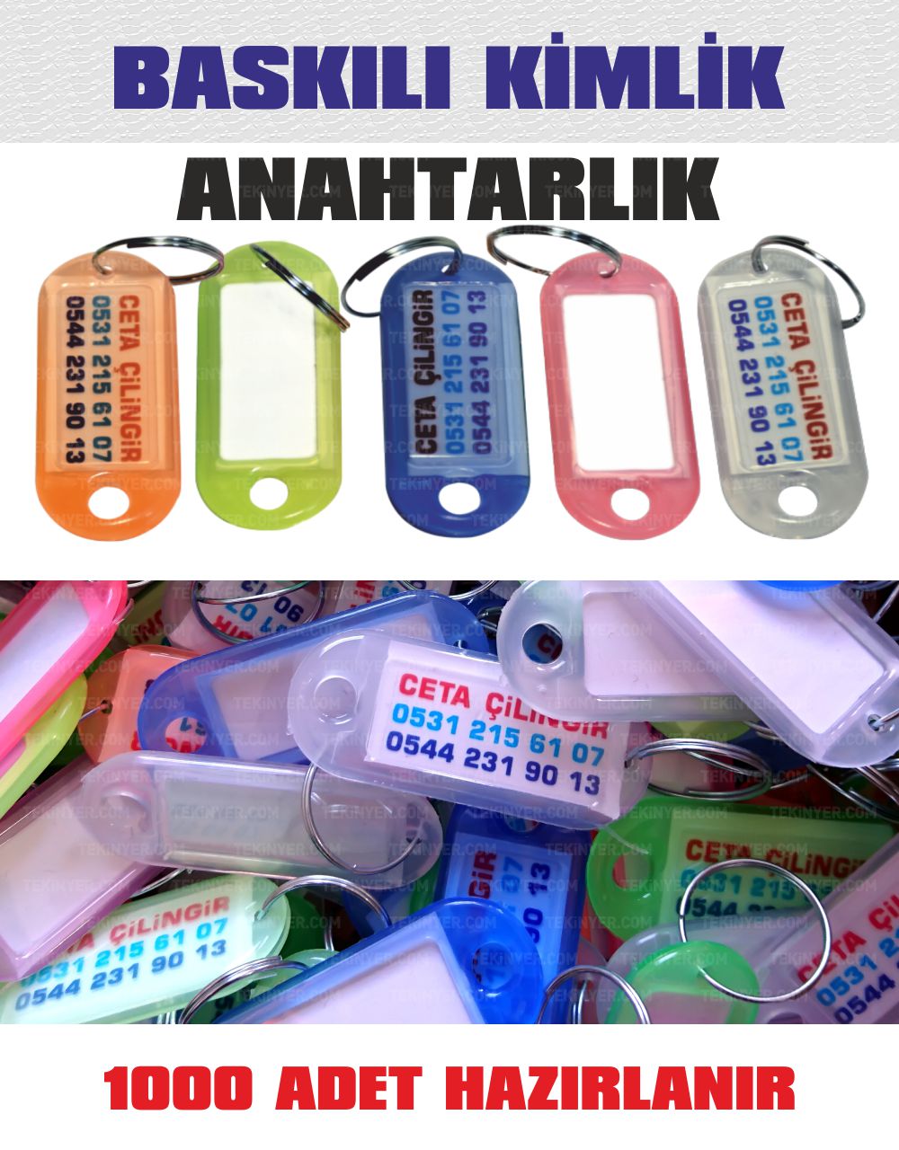  Baskılı Kimlik Anahtarlık